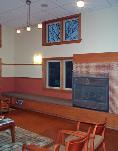 Fireplace at Dental Office waiting area