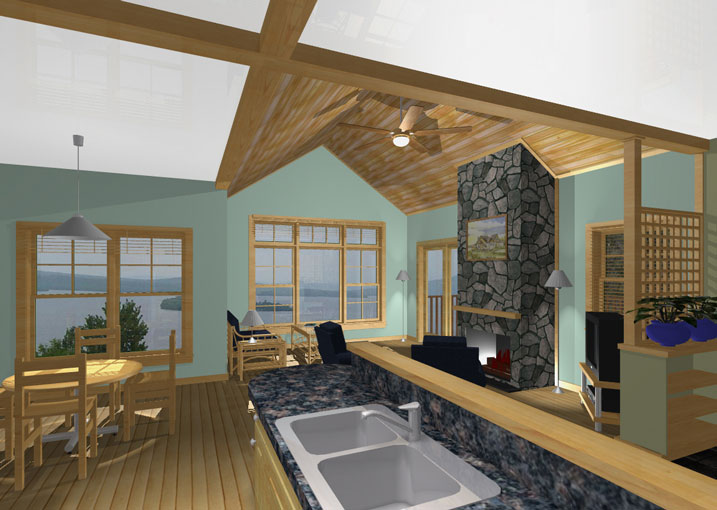 rangeley, rangeley lodges, rangeley lake, interior, interior rendering, vacation condo