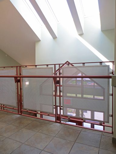 Second floor railing and skylight in Governor's Hall Dormitory, Bath, ME