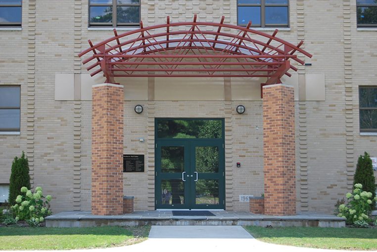 entrance, entrance canopy, dormitory, dormitory entrance canopy, school dormitory entrance canopy